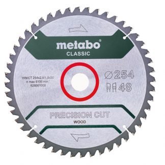 Metabo Sägeblatt "Precision Cut Wood- Classic", 254X30, Z48 WZ 5°NEG. (628061000)