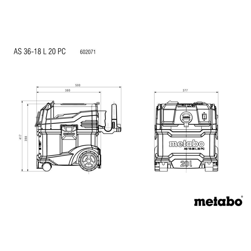 Metabo AS 36-18 L 20 PC Akku-Sauger (602071850) Nasssauger Allessauger (B-Ware da Ausstellungsstück) – Bild 7