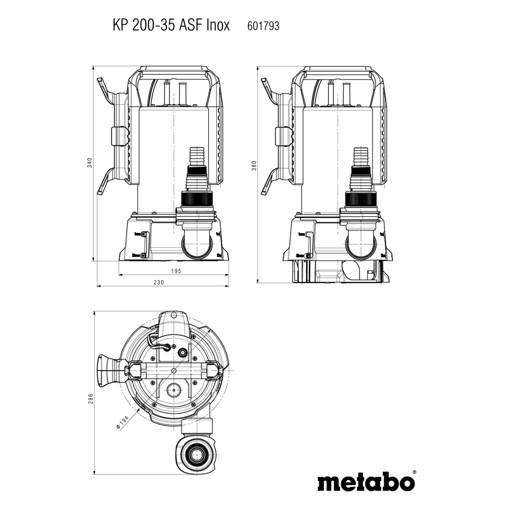 Metabo KP 200-35 ASF Inox Kombi-Tauchpumpe (601793000) – Bild 9