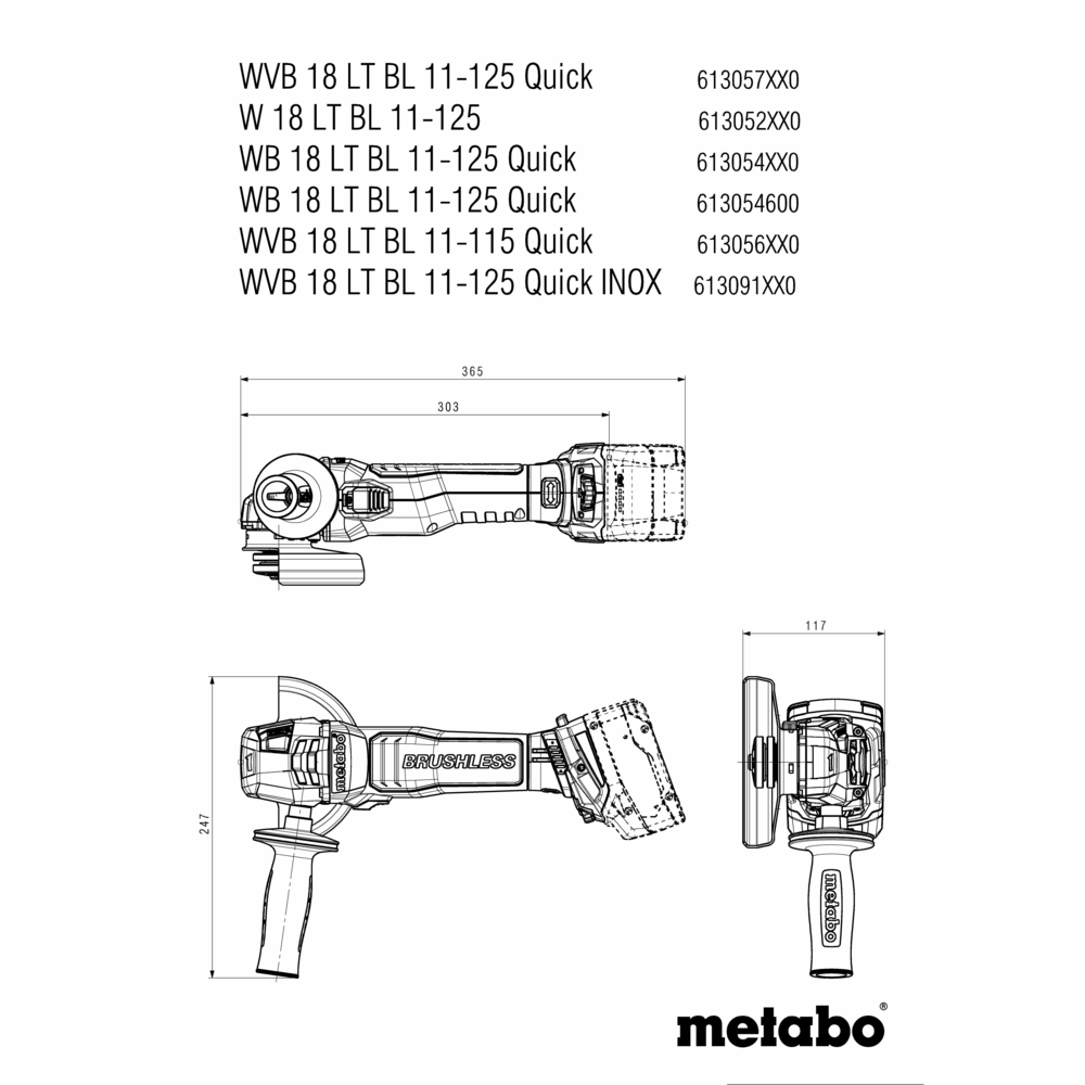 Metabo W 18 LT BL 11-125 Akku-Winkelschleifer (613052850) – Bild 8